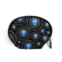 Abstract Glossy Blue Accessory Pouch (small) by HermanTelo