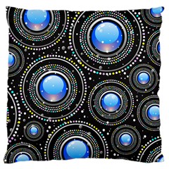 Abstract Glossy Blue Standard Flano Cushion Case (one Side)