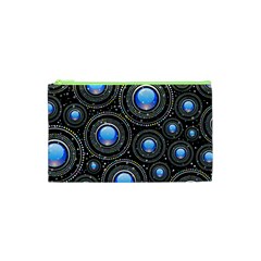 Abstract Glossy Blue Cosmetic Bag (xs)