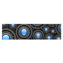 Abstract Glossy Blue Satin Scarf (oblong)