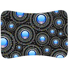 Abstract Glossy Blue Velour Seat Head Rest Cushion