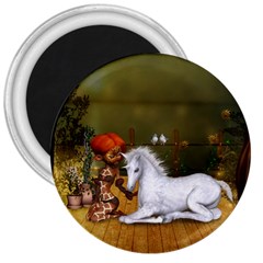 Cute Fairy With Unicorn Foal 3  Magnets by FantasyWorld7