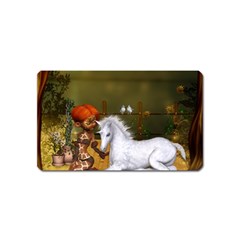 Cute Fairy With Unicorn Foal Magnet (name Card) by FantasyWorld7