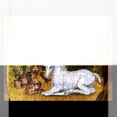 Cute Fairy With Unicorn Foal Rectangular Jigsaw Puzzl by FantasyWorld7