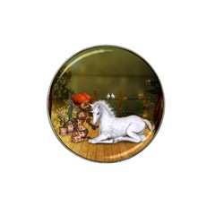 Cute Fairy With Unicorn Foal Hat Clip Ball Marker by FantasyWorld7