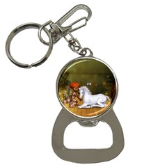 Cute Fairy With Unicorn Foal Bottle Opener Key Chain by FantasyWorld7