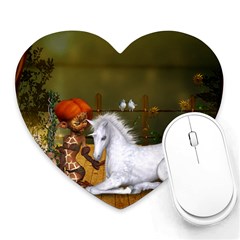 Cute Fairy With Unicorn Foal Heart Mousepads by FantasyWorld7