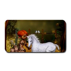 Cute Fairy With Unicorn Foal Medium Bar Mats by FantasyWorld7