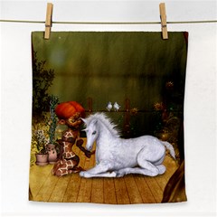 Cute Fairy With Unicorn Foal Face Towel by FantasyWorld7