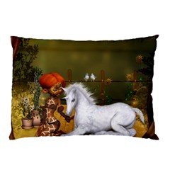 Cute Fairy With Unicorn Foal Pillow Case by FantasyWorld7