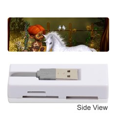 Cute Fairy With Unicorn Foal Memory Card Reader (stick) by FantasyWorld7