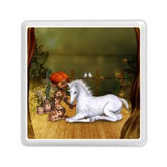 Cute Fairy With Unicorn Foal Memory Card Reader (square) by FantasyWorld7