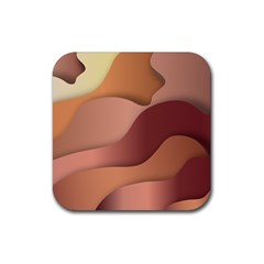 Autumn Copper Gradients Rubber Coaster (square)  by HermanTelo