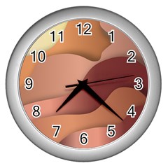 Autumn Copper Gradients Wall Clock (silver) by HermanTelo