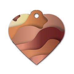 Autumn Copper Gradients Dog Tag Heart (one Side)