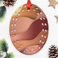 Autumn Copper Gradients Oval Filigree Ornament (two Sides)