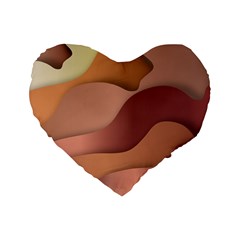 Autumn Copper Gradients Standard 16  Premium Flano Heart Shape Cushions by HermanTelo