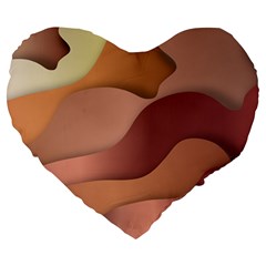 Autumn Copper Gradients Large 19  Premium Flano Heart Shape Cushions