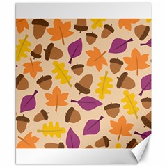 Acorn Leaves Pattern Canvas 8  X 10  by HermanTelo