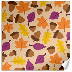 Acorn Leaves Pattern Canvas 12  X 12 