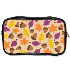 Acorn Leaves Pattern Toiletries Bag (one Side) by HermanTelo