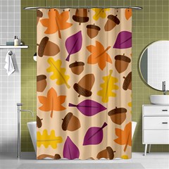 Acorn Leaves Pattern Shower Curtain 48  X 72  (small)  by HermanTelo