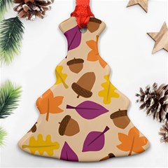 Acorn Leaves Pattern Christmas Tree Ornament (two Sides)