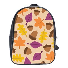 Acorn Leaves Pattern School Bag (xl)