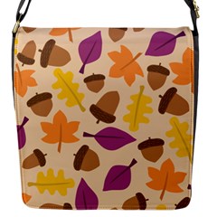 Acorn Leaves Pattern Flap Closure Messenger Bag (s) by HermanTelo