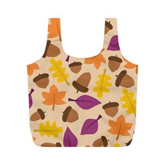 Acorn Leaves Pattern Full Print Recycle Bag (m)