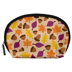 Acorn Leaves Pattern Accessory Pouch (large) by HermanTelo