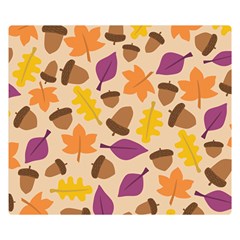 Acorn Leaves Pattern Double Sided Flano Blanket (small) 