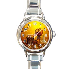 Cute Little Fairy Round Italian Charm Watch by FantasyWorld7