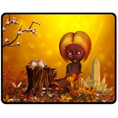 Cute Little Fairy Double Sided Fleece Blanket (medium)  by FantasyWorld7