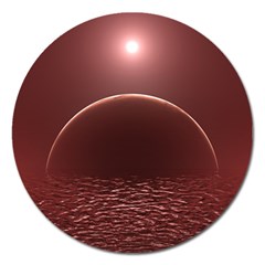 Alien Planet Exoplanet Ocean Magnet 5  (round) by HermanTelo