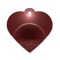 Alien Planet Exoplanet Ocean Dog Tag Heart (one Side)