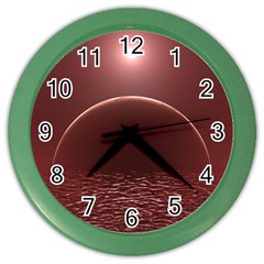 Alien Planet Exoplanet Ocean Color Wall Clock