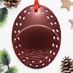 Alien Planet Exoplanet Ocean Ornament (oval Filigree)