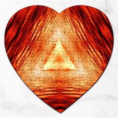 Abstract Orange Triangle Jigsaw Puzzle (heart) by HermanTelo