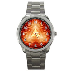 Abstract Orange Triangle Sport Metal Watch