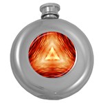 Abstract Orange Triangle Round Hip Flask (5 oz) Front