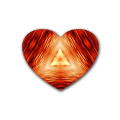 Abstract Orange Triangle Rubber Coaster (heart) 