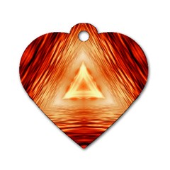 Abstract Orange Triangle Dog Tag Heart (two Sides) by HermanTelo