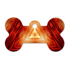 Abstract Orange Triangle Dog Tag Bone (one Side)