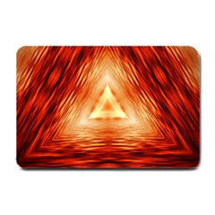 Abstract Orange Triangle Small Doormat  by HermanTelo