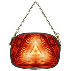 Abstract Orange Triangle Chain Purse (two Sides)