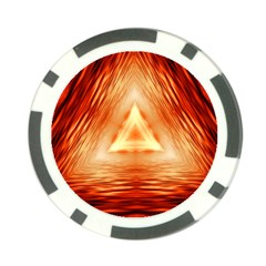 Abstract Orange Triangle Poker Chip Card Guard (10 Pack)