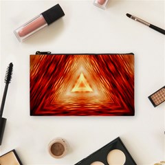 Abstract Orange Triangle Cosmetic Bag (small)