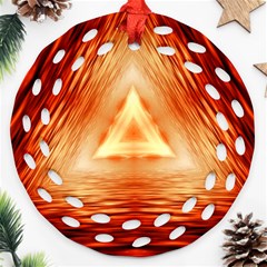 Abstract Orange Triangle Ornament (round Filigree)