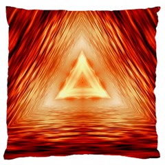 Abstract Orange Triangle Large Cushion Case (one Side)